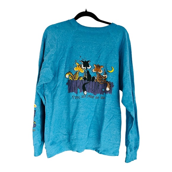 80’s Vintage AOP San Diego Cat Sweatshirt Fits Womens Large - Picture 2 of 4